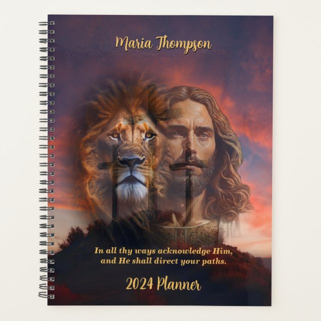 Custom Planer Jesus Lion Sunset Cross Hintergrund (Vorderseite)