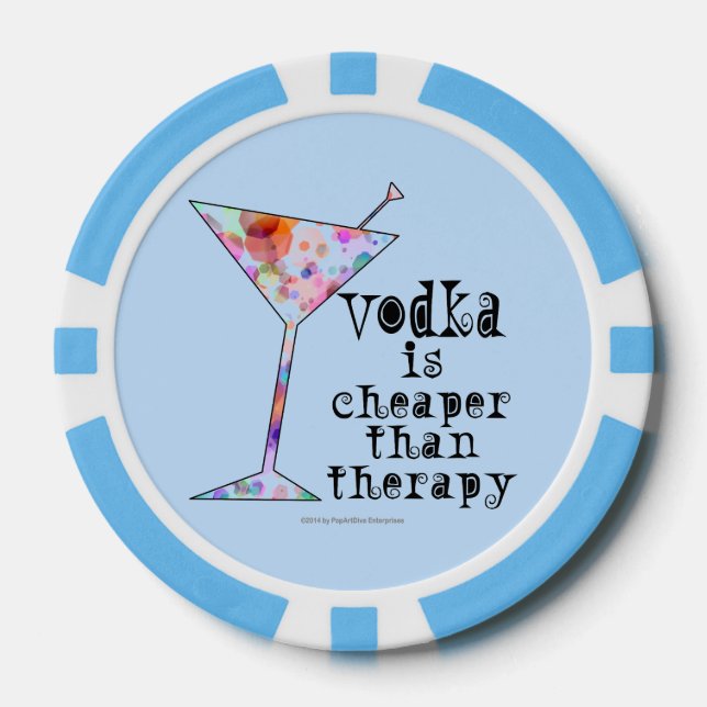 CUSTOM POKER CHIPS, VODKA IST KÄMPFER ALS THERAPIE POKERCHIPS (Vorderseite)