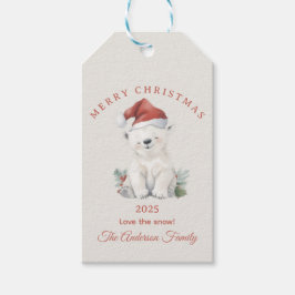 Custom Polar Bären Aquarellfarben Weihnachtsgesche Geschenkanhänger