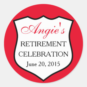 Custom Police Abzeichen Black Red Retirement Runder Aufkleber