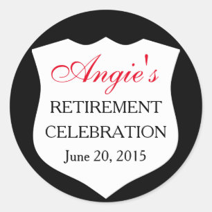 Custom Police Abzeichen Black Red Retirement Runder Aufkleber