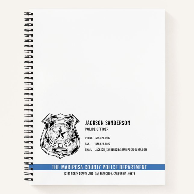 Custom Police Department Law Enforcement Logo Notizbuch (Vorderseite)
