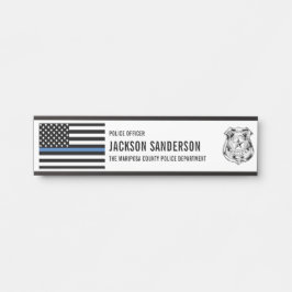 Custom Police Officer Department Thin Blue Line Türschild