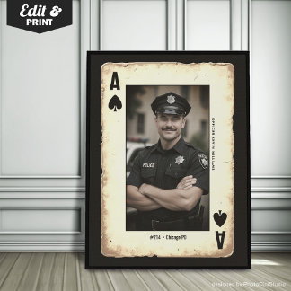 Custom Police Officer Geschenk Wand an Wand Poster