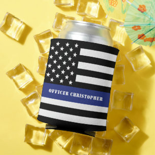 Custom Police Officer Thin Blue Line Polizeiabteil Dosenkühler
