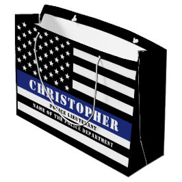 Custom Police Officer Thin Blue Line Polizeiabteil Große Geschenktüte