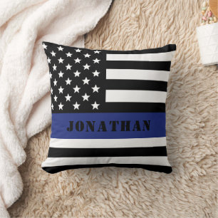 Custom Police Officer Thin Blue Line Polizeiabteil Kissen