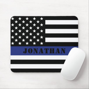 Custom Police Officer Thin Blue Line Polizeiabteil Mousepad