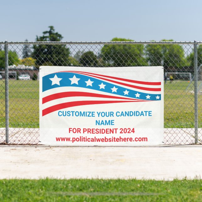 Custom Political Campaign 2024 American Flag Banner (InSitu)