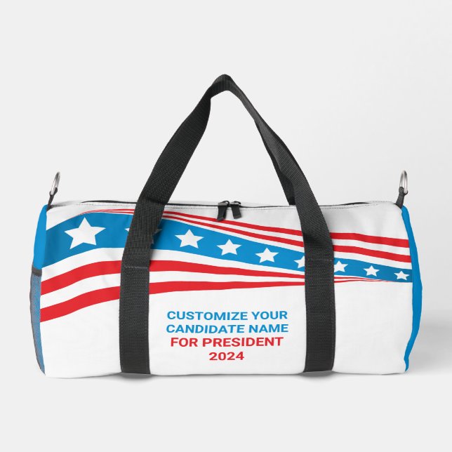 Custom Political Campaign 2024 American Flag Duffle Bag (Rückseite)