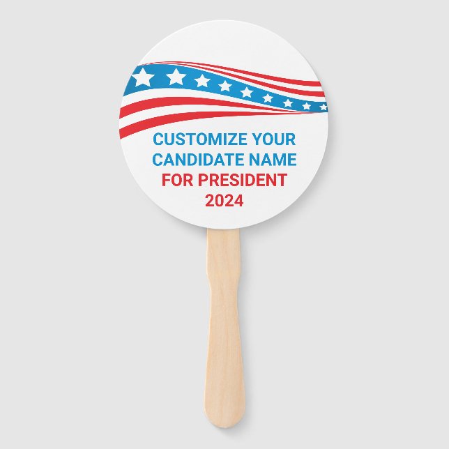 Custom Political Campaign 2024 American Flag Fächer (Vorderseite)
