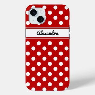 Custom Polka Dot White Red Background Case-Mate iPhone Hülle