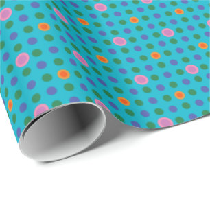Custom Polka Dots Fish in Sea Wrapping Paper Geschenkpapier