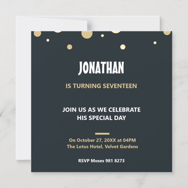 Custom polka dots Geburtstag Magneteinladung (Vorderseite)