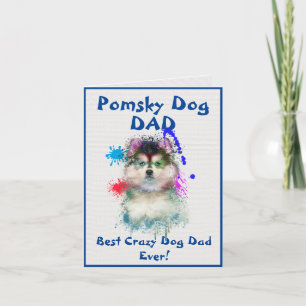 Custom Pomsky Vater Dog Bester verrückter Dog Vate Karte