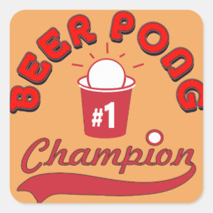 Custom Pong Pong Offiziell League Ball Quadratischer Aufkleber