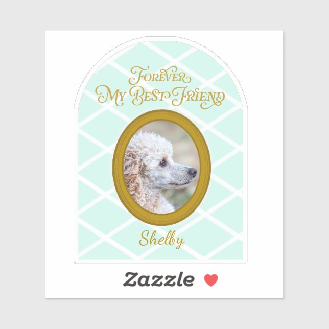 Custom Poodle Photo & Name Sticker  Forever Friend (Blatt)