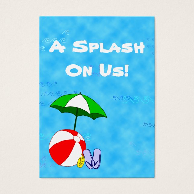 Custom Pool Party Event Drink Meal Ticket (Vorderseite)