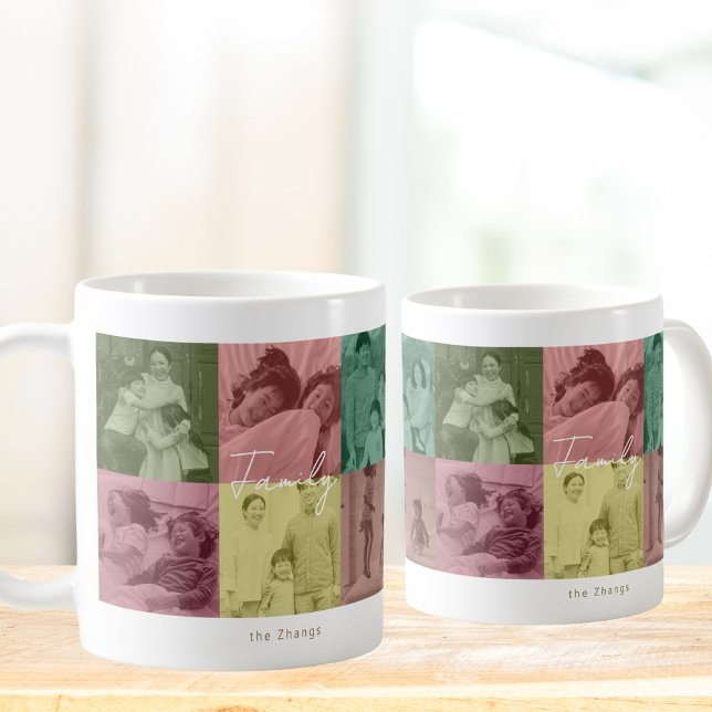 Custom Pop Art Family Foto Collage Weihnachts-Tass Kaffeetasse (Von Creator hochgeladen)