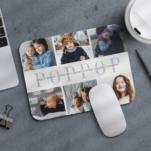 Custom Poppop Foto Collage Grandchildren Namen Mousepad