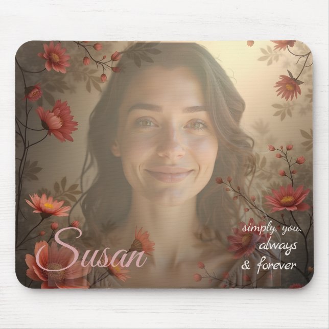 Custom Portrait for Her – Personalized Photo Gift Mousepad (Vorne)