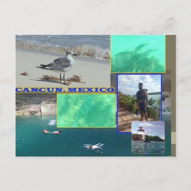 CUSTOM POSTCARDS - CANCUN COLLAGE 10 POSTKARTE (Vorderseite)