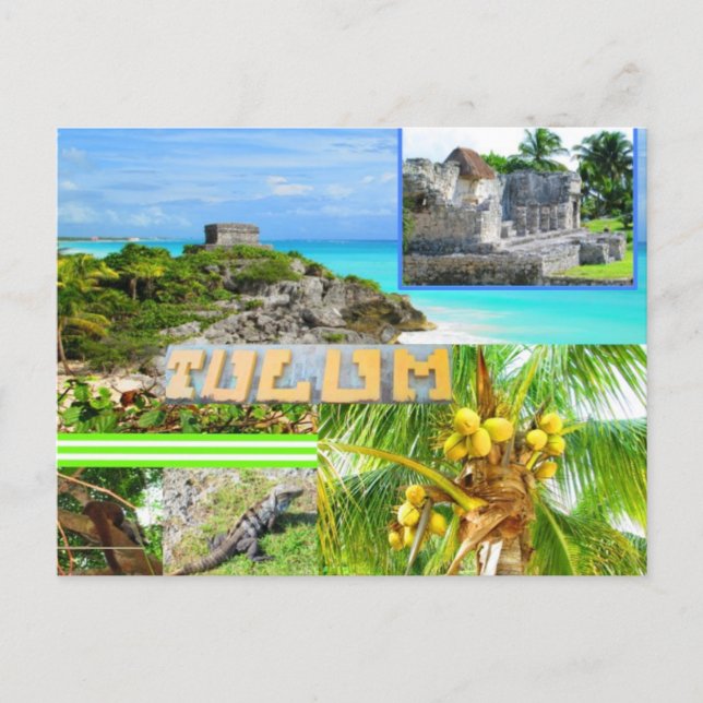 CUSTOM POSTCARDS- CANCUN COLLAGE 4 POSTKARTE (Vorderseite)