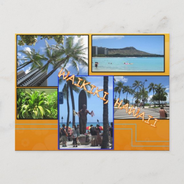 CUSTOM POSTCARDS- HAWAII COLLAGE# 5 POSTKARTE (Vorderseite)