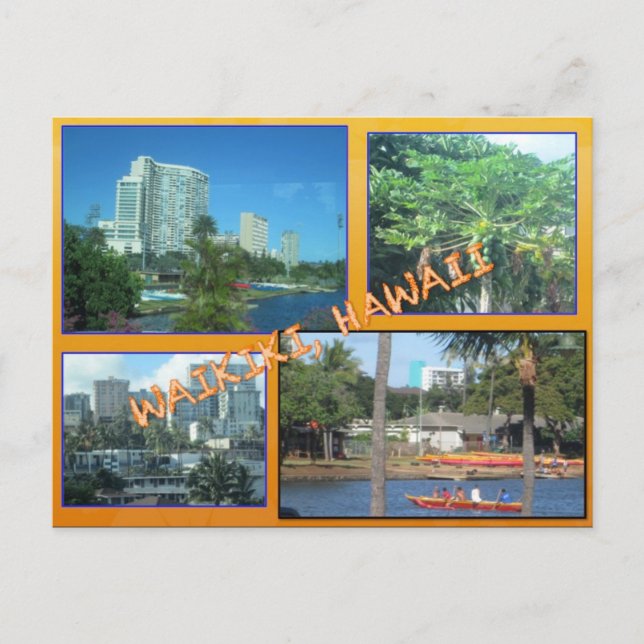 CUSTOM POSTCARDS- HAWAII COLLAGE# 8 POSTKARTE (Vorderseite)