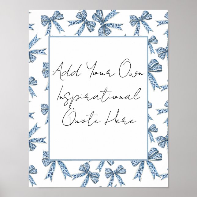 Custom Poster with Pretty Blue Bows Design (Vorne)