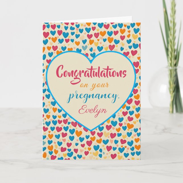 Custom Pregnancy Congratulations Card, geklappt Karte (Vorderseite)
