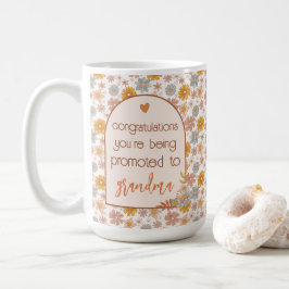 Custom Pregnancy Reveal Geschenk Boho Floral Kaffeetasse