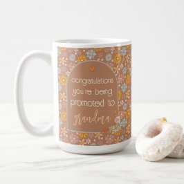 Custom Pregnancy Reveal Geschenk Boho Floral Kaffeetasse