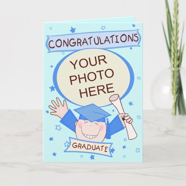 Custom Preschool / Kindergarten Boy Graduation Karte (Vorderseite)