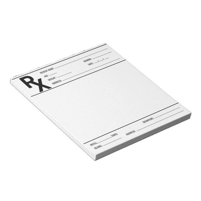 Custom Prescription Pad for Doctor Pharmacist Rx  Notizblock (angewinkelt)