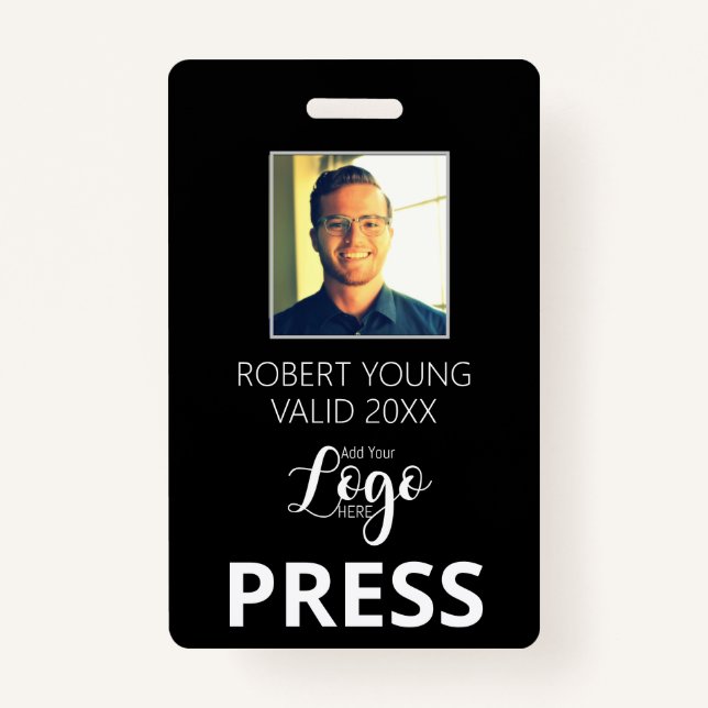 Custom PRESS - Foto Pass - Name ID ID Abzeichen Ausweis (Vorderseite)