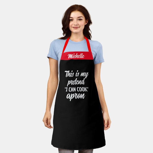 Custom "Pretend I Can Cook" Apron - Funny Kitchen Schürze (Getragen)
