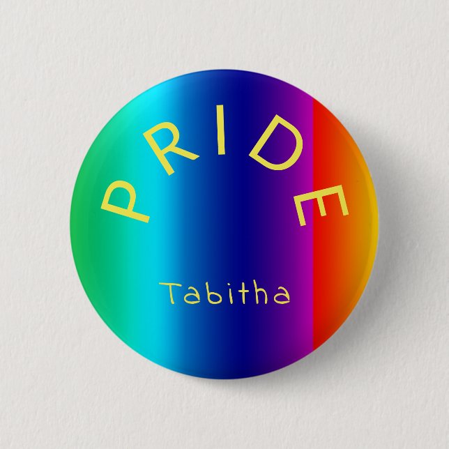 Custom PRIDE Rainbow Multicolor Personalisiert Button (Vorderseite)