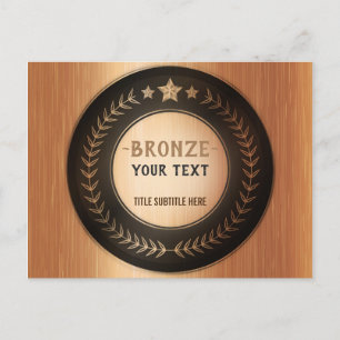 CUSTOM PRINT DIY-MEDAILLE Bronze ADDIERE DEIN LOGO Ankündigungspostkarte