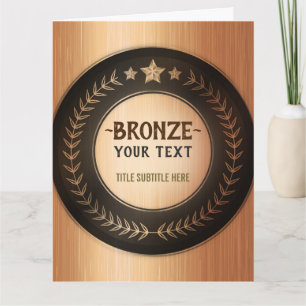 CUSTOM PRINT DIY-MEDAILLE Bronze ADDIERE DEIN LOGO Dankeskarte