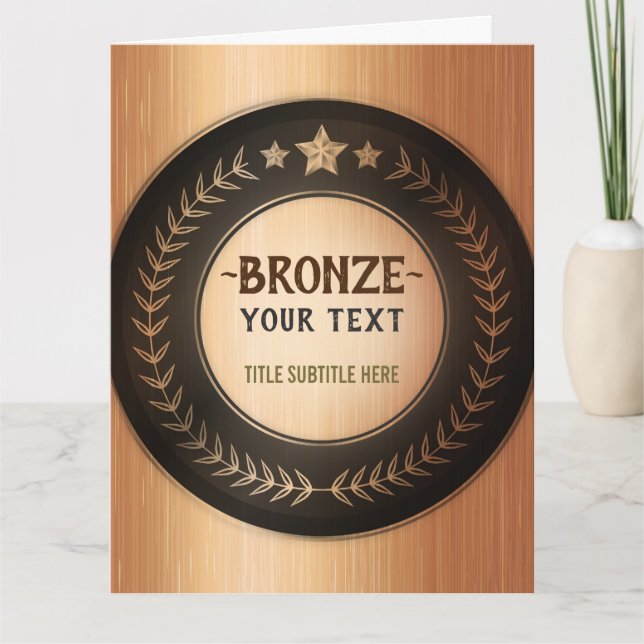 CUSTOM PRINT DIY MEDAL Bronze ADD IHR LOGO bearbei Dankeskarte (Vorderseite)