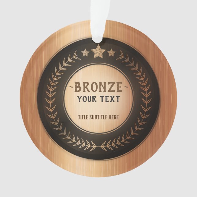 CUSTOM PRINT DIY MEDAL Bronze ADD IHR LOGO bearbei Ornament (Vorderseite)