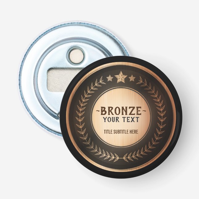CUSTOM PRINT DIY MEDAL Bronze Champion EDITABLE Flaschenöffner (Vorderseite)