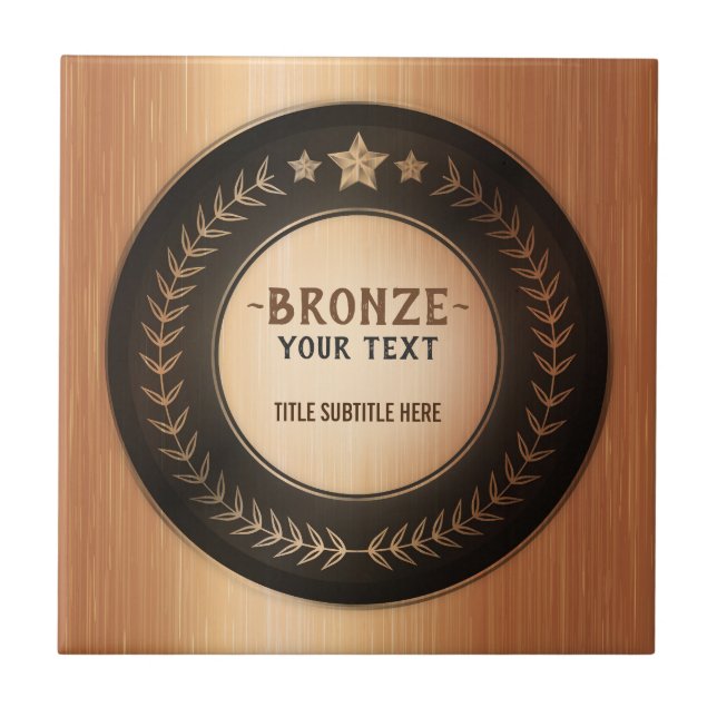 CUSTOM PRINT DIY MEDAL Bronze Champion EDITABLE Fliese (Vorderseite)