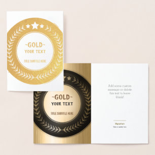 CUSTOM PRINT DIY MEDAL Bronze Champion EDITABLE Folienkarte