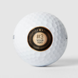 CUSTOM PRINT DIY MEDAL Bronze Champion EDITABLE Golfball