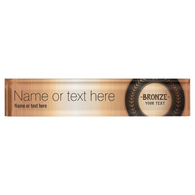 CUSTOM PRINT DIY MEDAL Bronze Champion EDITABLE Namensplakette (Vorderseite)