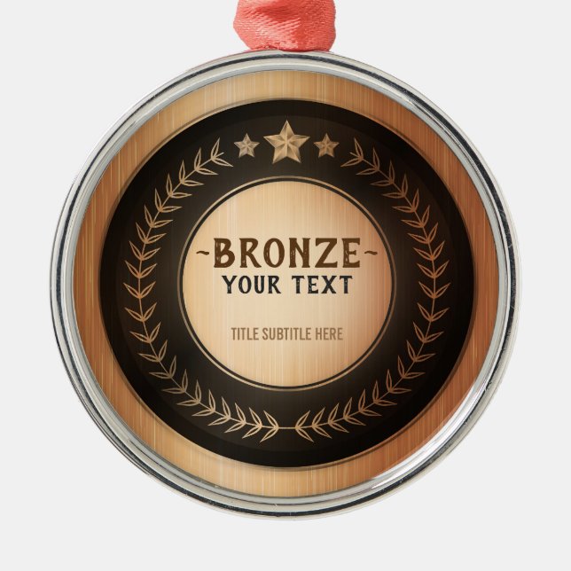 CUSTOM PRINT DIY MEDAL Bronze Champion EDITABLE Ornament Aus Metall (Vorne)