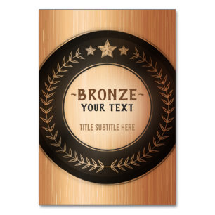 CUSTOM PRINT DIY MEDAL Bronze Champion EDITABLE Tischnummer