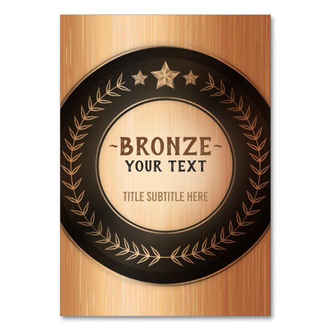 CUSTOM PRINT DIY MEDAL Bronze Champion EDITABLE Tischnummer (Vorderseite)